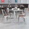Flash Furniture Silver Metal Stackable Chair with Wood Seat, PK4 4-CH-31230-SIL-WD-GG - alternate 1